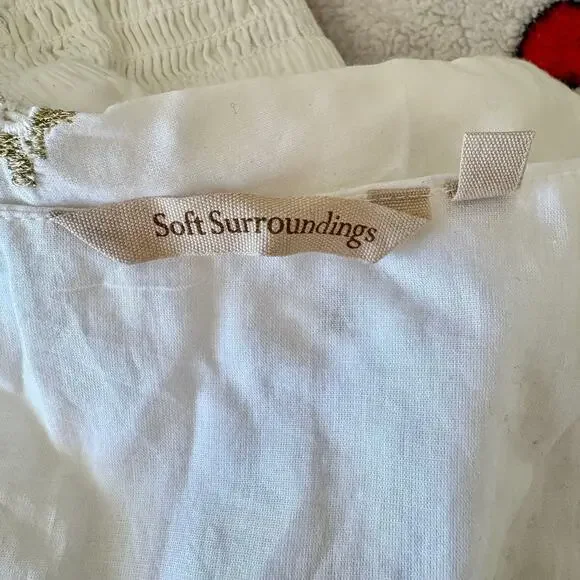 Soft Surroundings Embroidered Eyelet Lace Cotton Maxi Dress - Picture 8 of 9